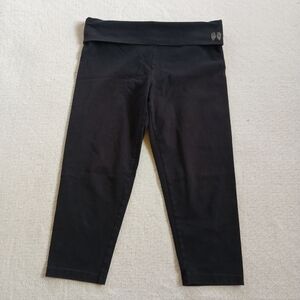 victorias secret ♡ crop cotton angel foldover waistband black legging y2k